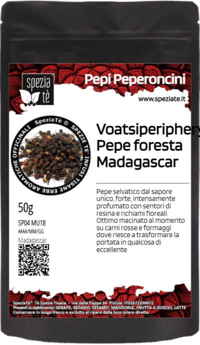 Pepe Voatsiperiphery foresta del Madagascar Piper Bourbonese in Busta richiudibile Salva Fragranza