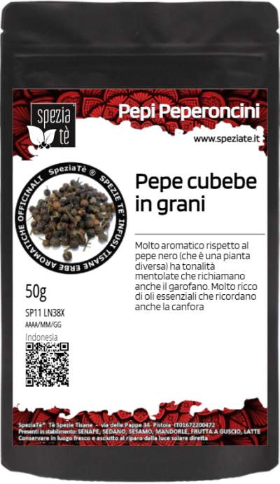 Pepe cubebe (detto anche pepe di Giava) o pepe grigio in Busta richiudibile Salva Fragranza