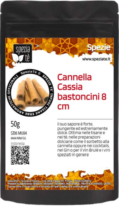 Cannella Cassia vera stecche ( Tipo AA ca 8 cm) in Busta richiudibile Salva Fragranza