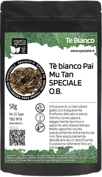 Tè bianco Pai Mu Tan BIO in Busta richiudibile Salva Fragranza