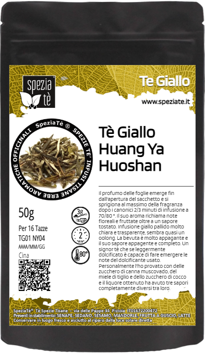 Tè Giallo Huang Ya Huoshan in Busta richiudibile Salva Fragranza