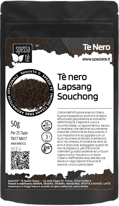 Tè Nero Affumicato Lapsang Souchong in Busta richiudibile Salva Fragranza