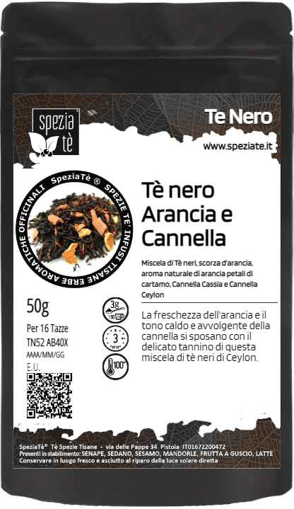 Tè nero Arancia e Cannella in Busta richiudibile Salva Fragranza