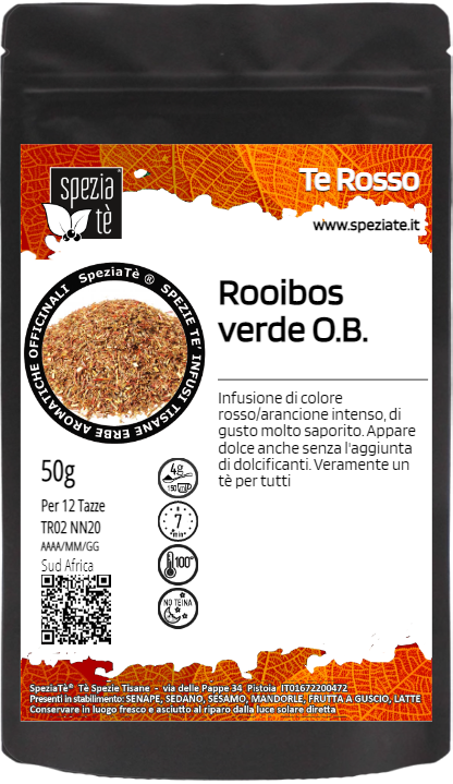 Tè rosso Rooibos verde naturale BIO in Busta richiudibile Salva Fragranza