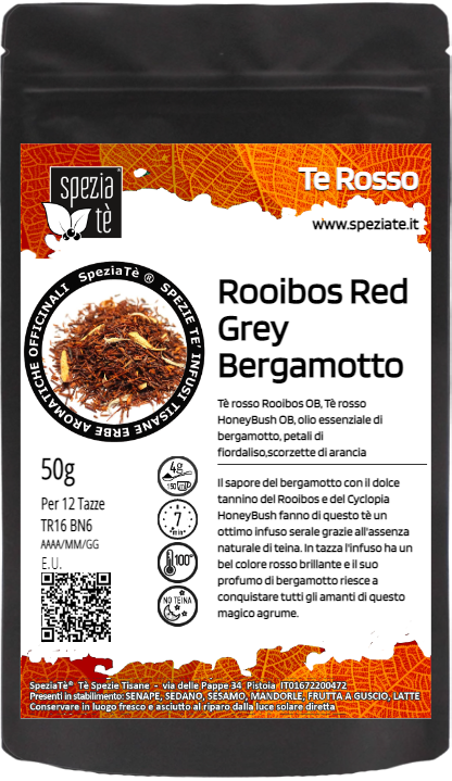 Rooibos Red Grey Bergamotto in Busta richiudibile Salva Fragranza