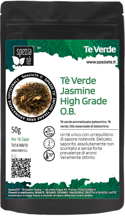 Tè Verde Jasmine High Grade Origine Biologica in Busta richiudibile Salva Fragranza